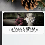 Minimal Vintage One Photo Personalised Christmas Label<br><div class="desc">Elevate your holiday mailings with our "Minimal Vintage One Photo" Personalised Christmas Address Labels. These labels effortlessly blend timeless charm with a personal touch by featuring your cherished family photo in an elegant typewriter-style frame. Our one-photo design adds a personal and memorable touch to your holiday correspondence, making your cards...</div>
