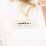 Minimal Vintage Retro Organic Natural Cream Name Tag<br><div class="desc">A simple stylish custom design with retro typography on a cream background. The text can easily be personalised to make a design as unique as you are! The perfect trendy bespoke design for personal or business use!</div>