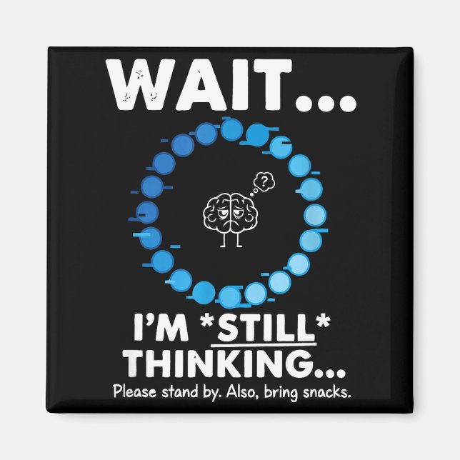 Minimal Wait i'm thinking funny sarcastic humorous Magnet (Front)