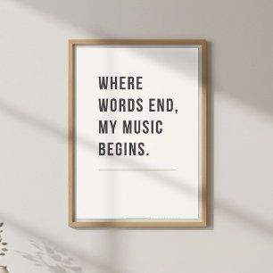 Minimal Wall Art. Music Lover Bedroom Decor