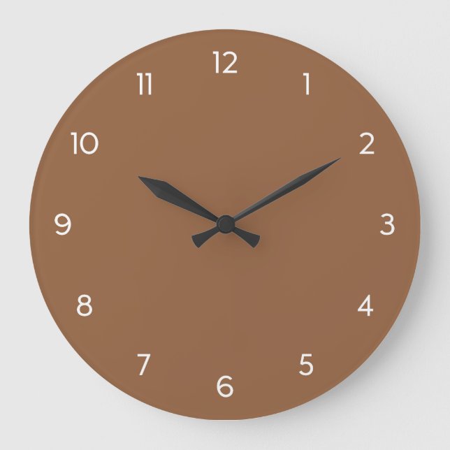 Minimal Wall Clock - Warm Brown (Front)