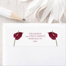 Minimal Watercolor Anthurium Floral Wedding