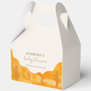 Minimal Watercolor Boho Desert Cactus Baby Shower Favour Box