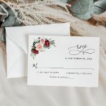 Minimal Watercolor Burgundy Blush Flowers Wedding RSVP Card<br><div class="desc">Designed to coordinate with our Romantic Blooms wedding collection,  this customisable RSVP card,  features watercolor burgundy and blush florals with greenery leaves and calligraphy script graphic text,  paired with a classy serif & modern sans font in black. Matching items available.</div>