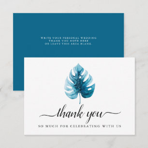 Minimal Watercolor Monstera Leaf Thank You Card