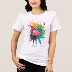 Minimal Watercolor Paint Stains Art Print Tri-Blend Shirt