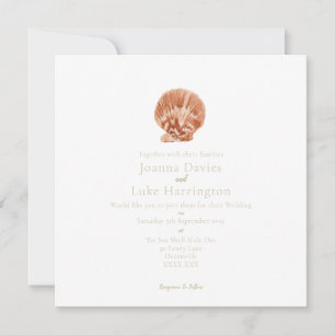 Minimal Watercolor ScaIlop Shell Invitation