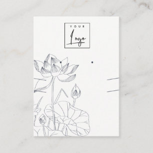 Minimal Waterlily Floral Sketch Earring Necklace Business Card