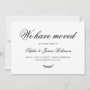Minimal We Have Moved New Home Moving Announcement