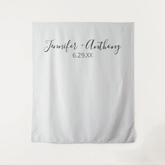 Minimal Wedding Backdrop Personalised Tapestry