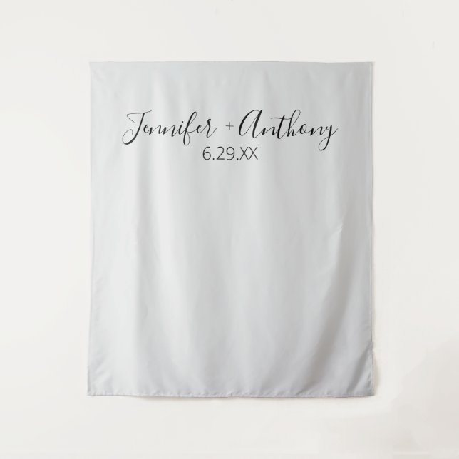 Minimal Wedding Backdrop Personalised  Tapestry (Front)
