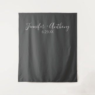 Minimal Wedding Backdrop Personalised Tapestry