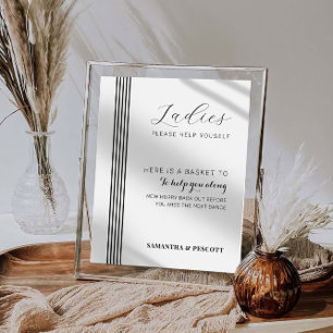 Minimal wedding bathroom sign