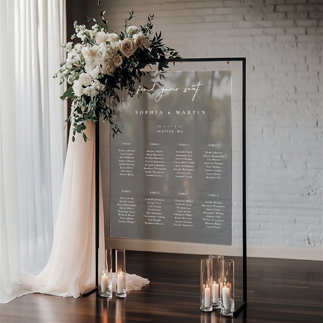 Minimal Wedding Blackout Acrylic Seating Chart (Minimal Wedding Blackout Acrylic Seating Chart)
