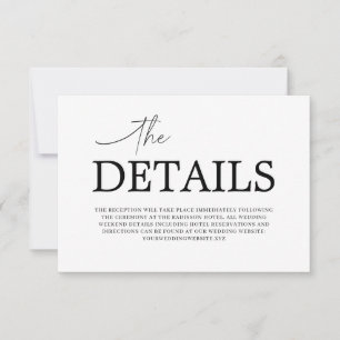 Minimal Wedding Details Card