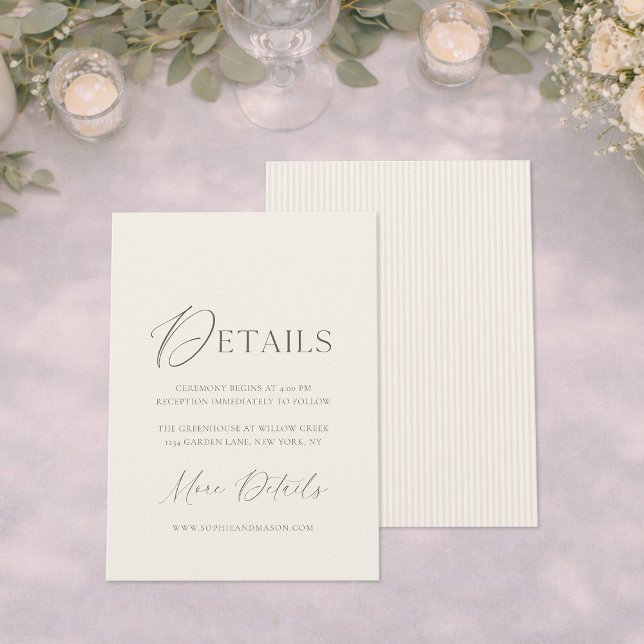 Minimal Wedding Details Card | Neutral Classic (Creator Uploaded)