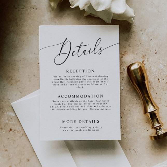 Minimal Wedding Details  Enclosure Card (Creator Uploaded)