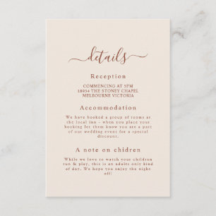 Minimal Wedding Details Enclosure Card