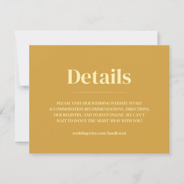 Minimal Wedding Details Invitation (Front)