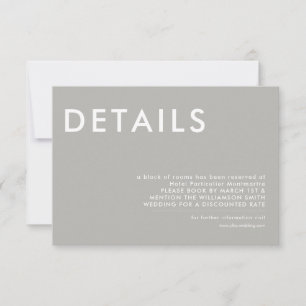 Minimal Wedding Details Invitation