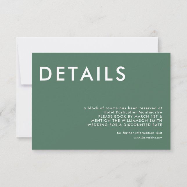 Minimal Wedding Details Invitation (Front)