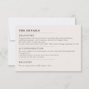 Minimal Wedding Details Invitation