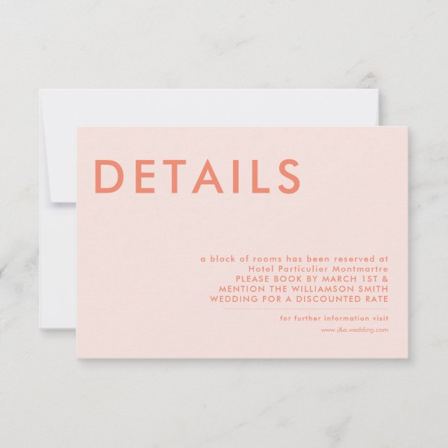Minimal Wedding Details Invitation (Front)
