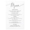 Minimal Wedding Dinner Menu