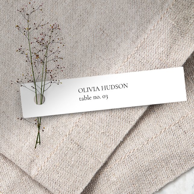 Minimal Wedding Dusty Blue & White Place Name Card (Creator Uploaded)