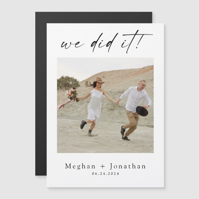 Minimal Wedding Elopement Reception Photo Invite (Front/Back)