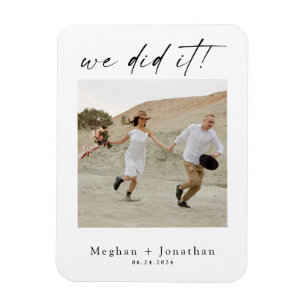 Minimal Wedding Elopement Reception Photo Magnet