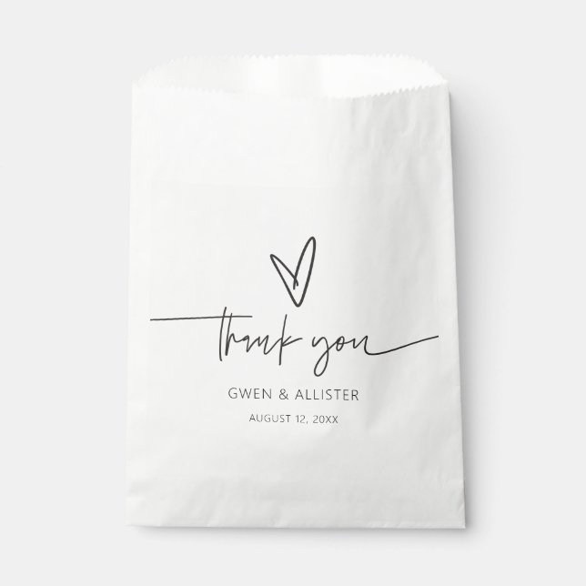Minimal Wedding Favour Treat Bag Thank You Gifts (Front)