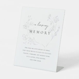 Minimal Wedding floral Memorial in loving memory Pedestal Sign