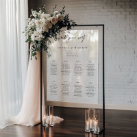 Minimal Wedding Frosted Acrylic Seating Chart Sign