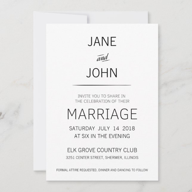 Minimal Wedding Invitation (Front)