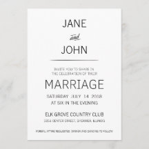 Minimal Wedding Invitation