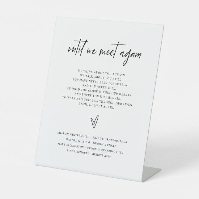 Minimal Wedding Memorial Sign Family Remembrance (Front)