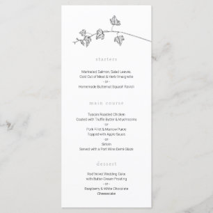 Minimal wedding menu
