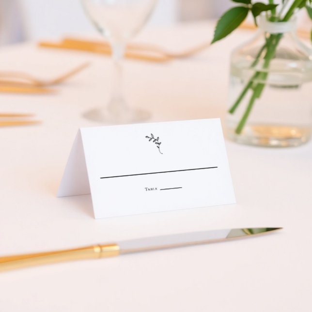 Minimal Wedding Monogram Elegant Place Card (Creator Uploaded)