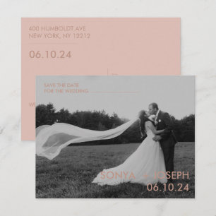 Minimal Wedding Photo Save the Date Cards
