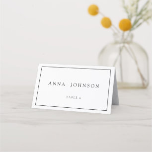 MINIMAL Wedding Place Cards,Black & White Place  Place Card