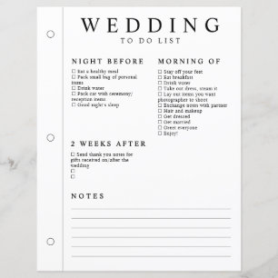 Minimal Wedding Planner Night Before After Page