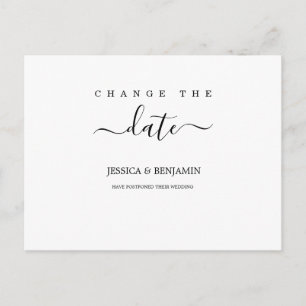 Minimal Wedding Postponement Change the Date Postcard