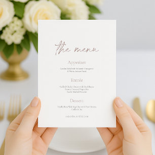 Minimal Wedding Reception Menu with Thank You Card