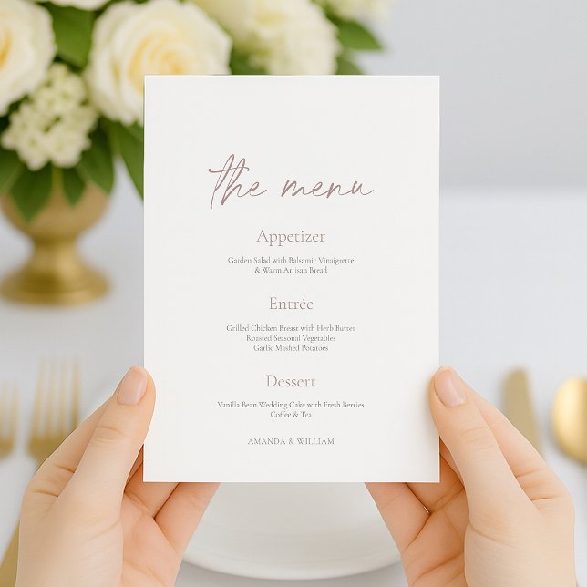 Minimal Wedding Reception Menu with Thank You Card (Creator Uploaded)