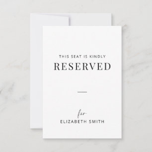 Minimal Wedding Reserved Seating Tag