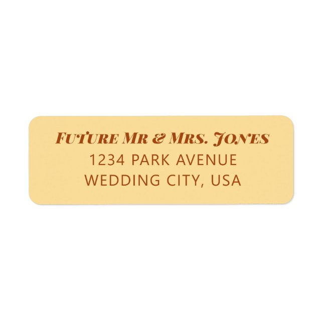 Minimal Wedding Return Address Labels Invitations (Front)