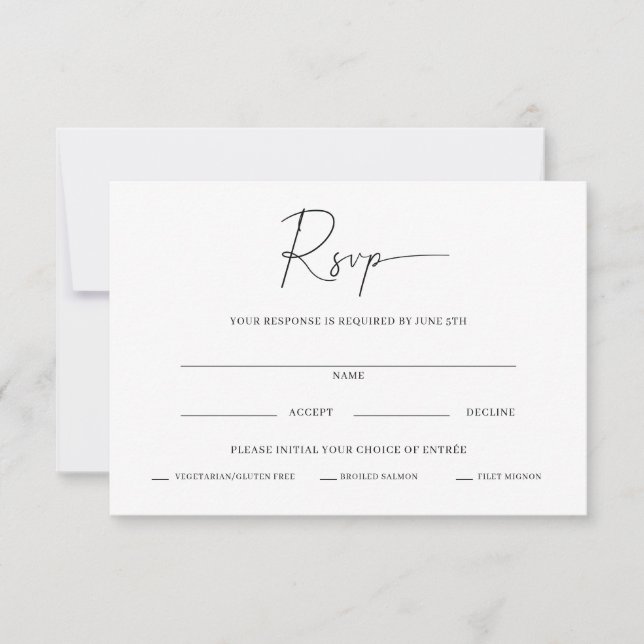 Minimal Wedding Rsvp Card (Front)