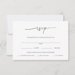 Minimal Wedding Rsvp Card