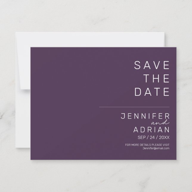 Minimal Wedding Save the Date Cards (Front)